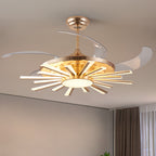 Modern Black Ceiling Fan with Light Luxury Multi-head Iron Body Light