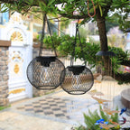 Lantern Style Outdoor Lights Solar Iron Mesh Hanging Lights