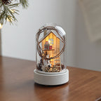 Decorative LED Table Lamp Wooden Glass Ornament Two-Pack Light