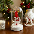 Decorative LED Table Lamp Wooden Glass Ornament Two-Pack Light