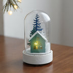 Decorative LED Table Lamp Wooden Glass Ornament Two-Pack Light