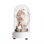 Decorative LED Table Lamp Wooden Glass Ornament Two-Pack Light