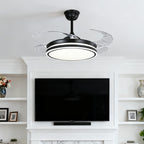 Black Ceiling Fan with Lights Remote Control Stylish All-Copper Lamp