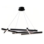 Black Metal Chandelier Modern Geometric Shape LED Ceiling Light