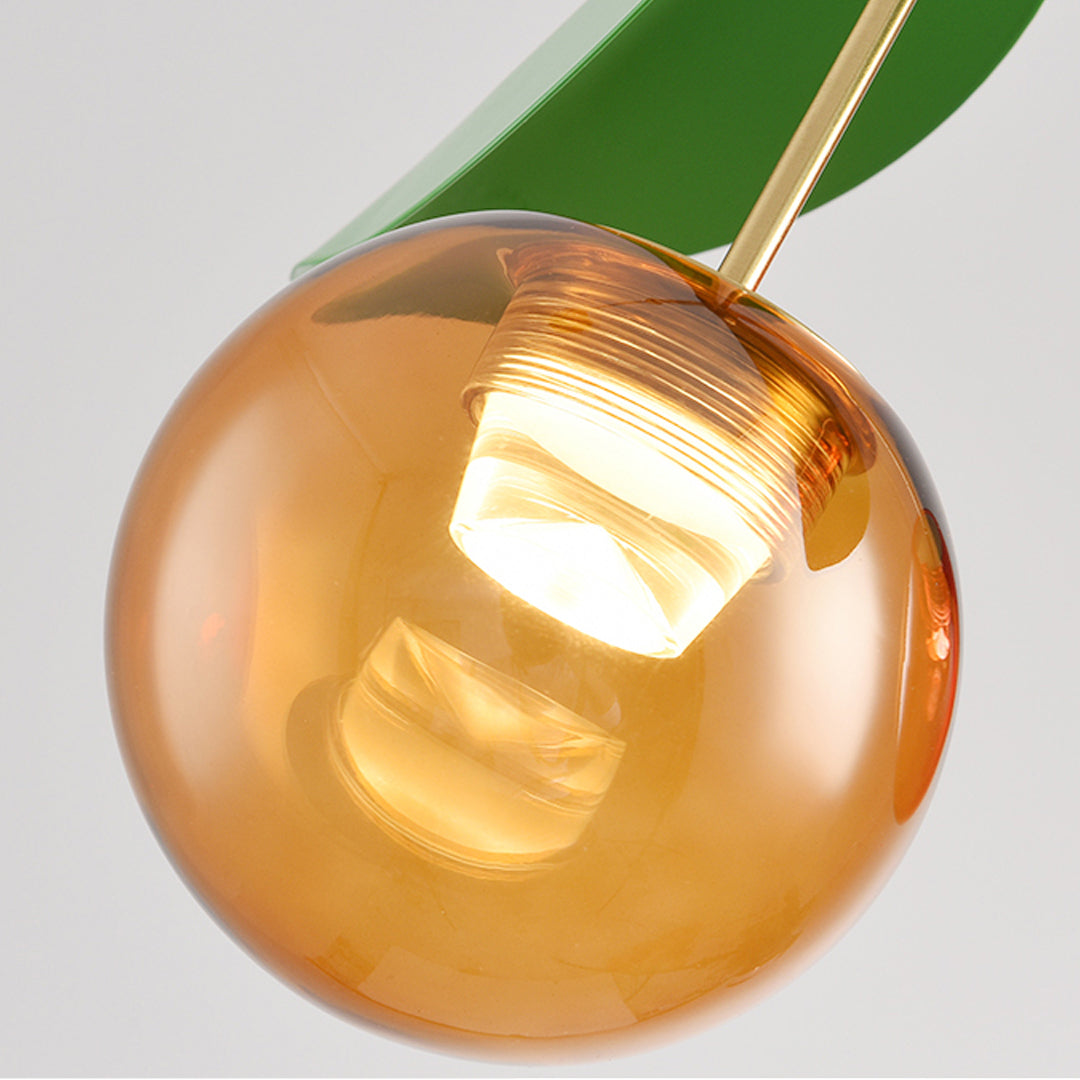 Glass Globe Pendant Light Fixture Nordic Creative Cherry LED Artistic Ceiling Light