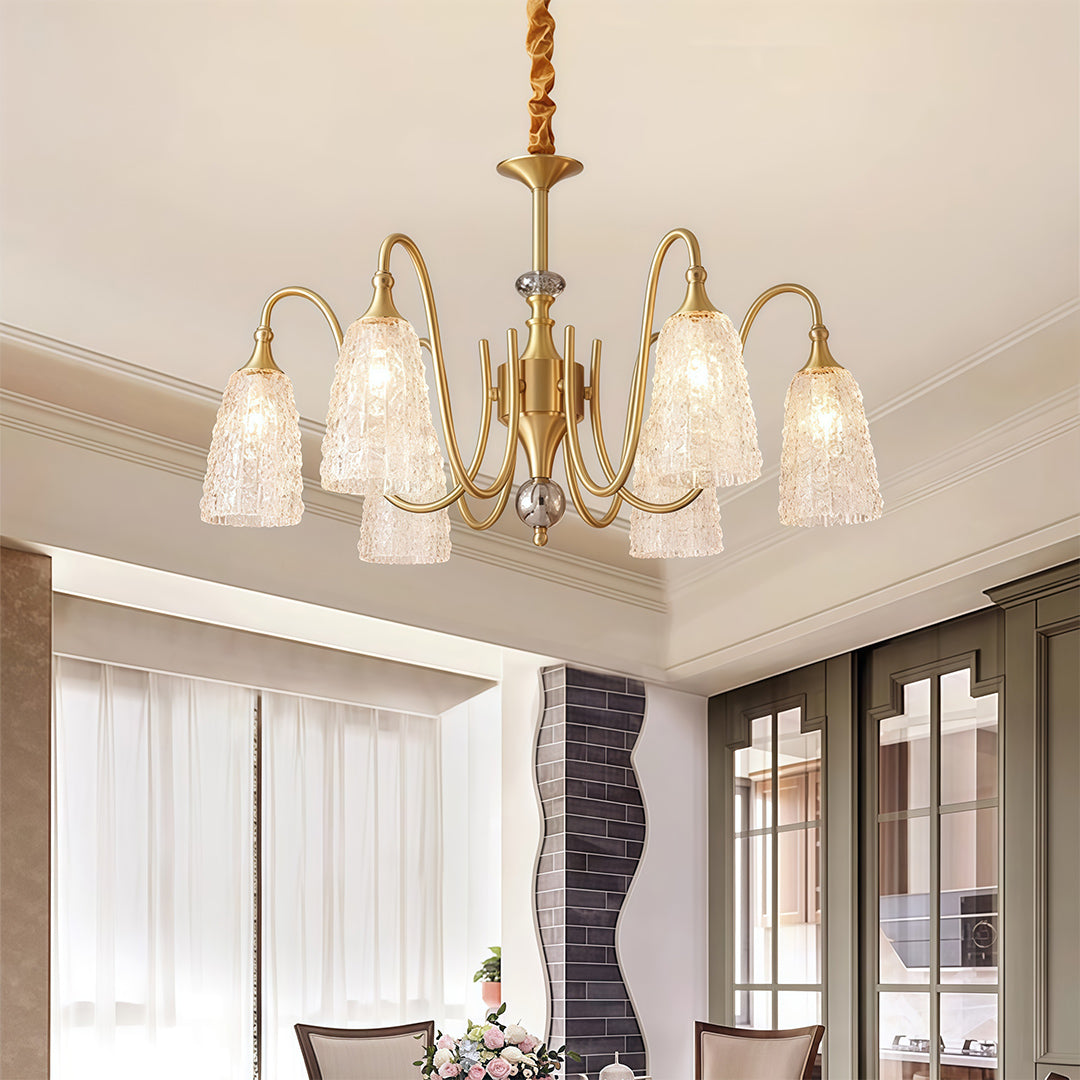 Brass Vintage Chandelier Ornate Classic Glass Ceiling Lights