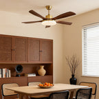 Ceiling Fan with Light Remote Control Wooden 3-Blade Lamp
