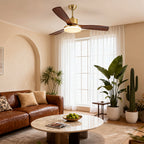 Ceiling Fan with Light Remote Control Wooden 3-Blade Lamp