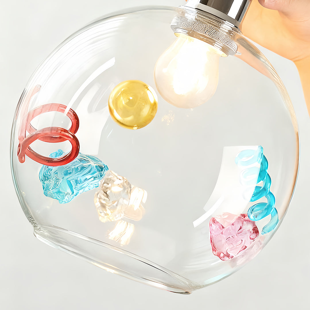 Coloured Glass Pendant Lights Globe Art Deco Ceiling Light