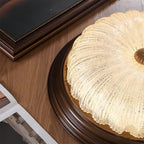 Retro Flush Mount Ceiling Light Pumpkin Walnut Wood Color Dome Light