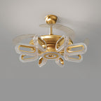 Gold Ceiling Fan with Light LED Iron Brightness Ceiling Fan Lights