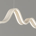 Linear LED Pendant Light Contemporary Wave Shaped Ceiling Light