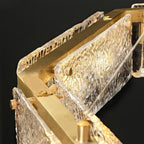 Rectangular Glass Chandelier Italian Luxury Full Brass Ceiling Light