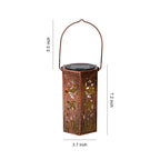Red Outdoor Lantern Iron Body with Hollow-Out Design Solar Light
