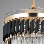 Black Ceiling Fans with Light Luxury Fan Transparent PC Blade Iron