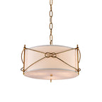 White Drum Pendant Light with a Polished Gold Stylish Ceiling Light