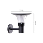 Outdoor Solar Wall Sconce Black Waterproof Metal Light