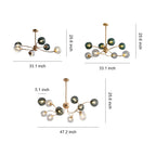 Clear Glass Flush Mount Ceiling Light Gold Finish 6-Head Creative Lamp