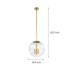 Clear Globe Pendant Light Transparent Glass Elegant Ceiling Light