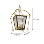 Gold Lantern Pendant Light Industrial Stylish Iron Ceiling Light