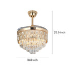 Ceiling Fans with Crystal Lights Luxury Gold Iron with Crystal Pendant