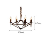 Brown Chandelier Nordic Style Acrylic Elegant Metal Ceiling Light