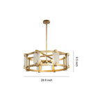 Round Glass Chandelier Featuring a Classic American Ceiling Light