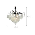 Mother of Pearl Chandelier Minimalist Metal Frame Ceiling Light