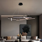 Black Metal Chandelier Modern Geometric Shape LED Ceiling Light