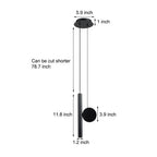 Kitchen Island Black Cylinder Pendant Light Adjustable Tube Spotlight Fixture