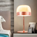 Dome Shape Glass Ambient LED Table Lamp in Chrome