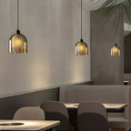 Double Glass Lampshade Creative Wood Brown Nordic Pendant Lights Fixture