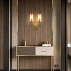 Double Sconce Wall Light Nordic Glass Pure Copper Lamp