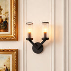 Double Sconce Wall Light Nordic Glass Pure Copper Lamp