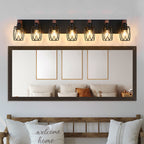 Black Vanity Bathroom Lights Metal Cage Mirror Lamp