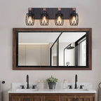 Black Vanity Bathroom Lights Metal Cage Mirror Lamp