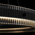 Black Round Chandeliers Italian Minimalist Glass Light