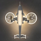 Kids Ceiling Fan With Light Fighter Jet Shaped Full Spectrum Fan Light