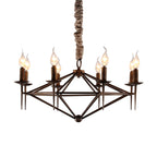 Brown Chandelier Nordic Style Acrylic Elegant Metal Ceiling Light