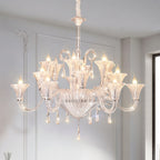 Art Glass Chandeliers French Elegant Hardware Ceiling Lights