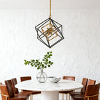 Square Pendant Lights Industrial Iron Artisan Dual-Color Ceiling Light