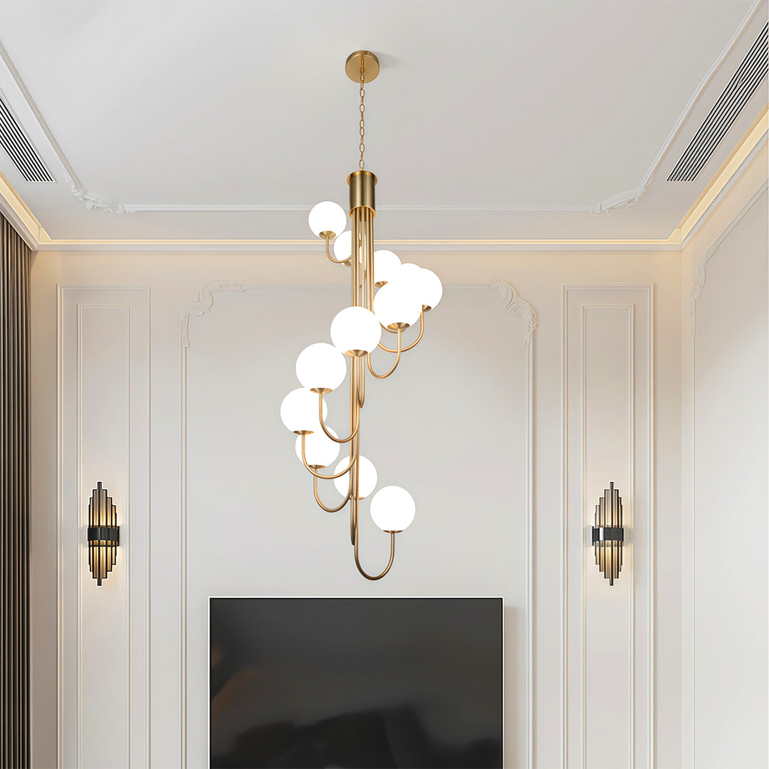 Spiral Globe Chandelier French Elegant Globe Ceiling Lights