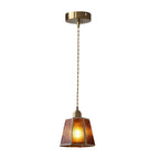 Elegant Brass and Glass Polygonal 4W LED Pendant Light - Adjustable Height