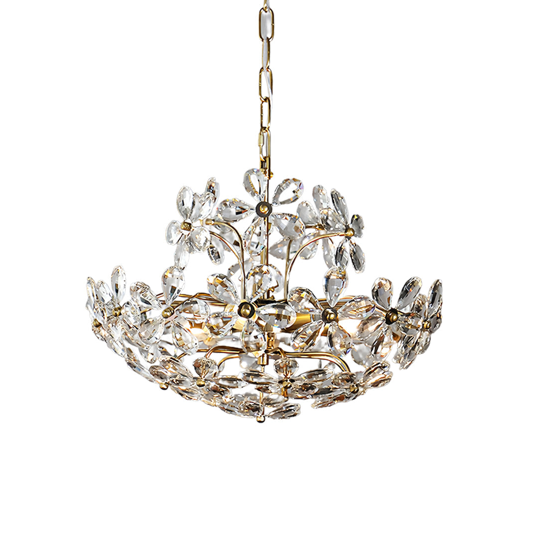 Crystal Flower Chandelier Flower Shaped Vintage Floral Ceiling Light