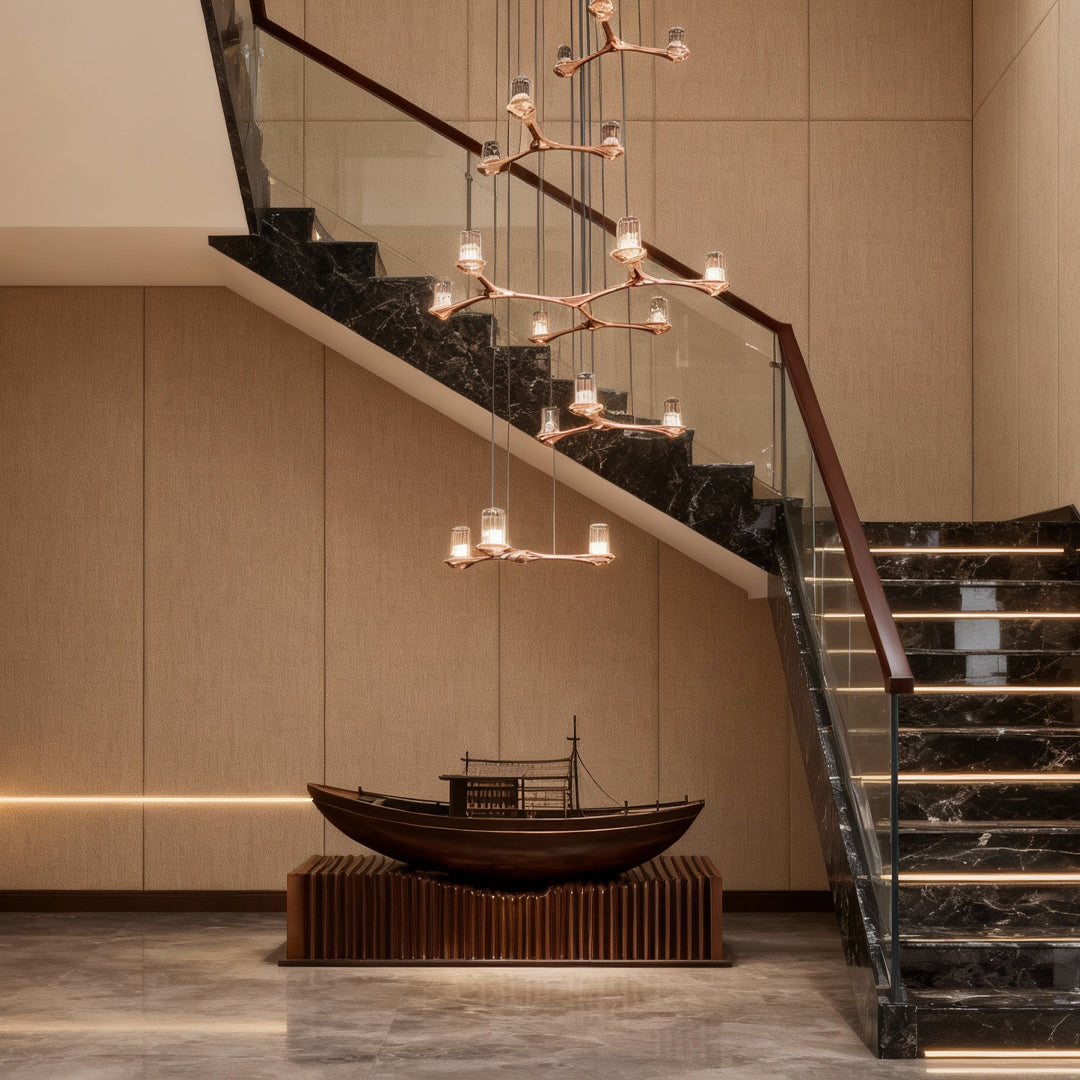 Crystal Staircase Chandelier Nordic Creative Ceiling Light