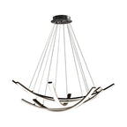 Elegant Curved Copper Strip Full-Spectrum LED Pendant Light