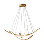 Elegant Curved Copper Strip Full-Spectrum LED Pendant Light