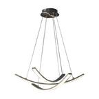 Elegant Curved Copper Strip Full-Spectrum LED Pendant Light