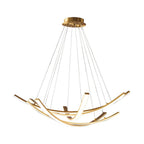 Elegant Curved Copper Strip Full-Spectrum LED Pendant Light