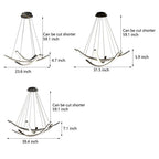Elegant Curved Copper Strip Full-Spectrum LED Pendant Light